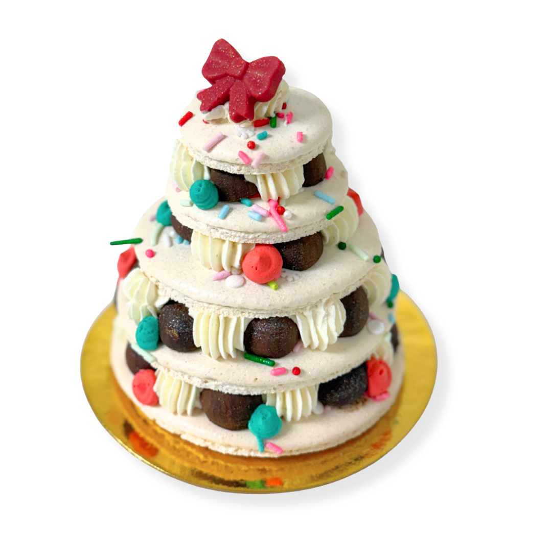 Holiday Tree Macaron Cake