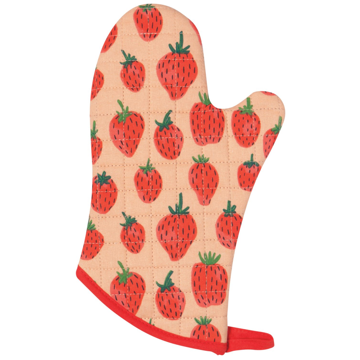 Oven mitt now design strawberries