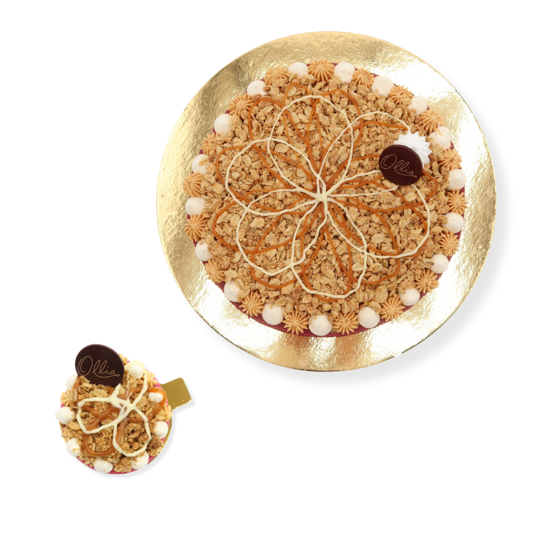 Caramel Apple Crumble Macaron Cake