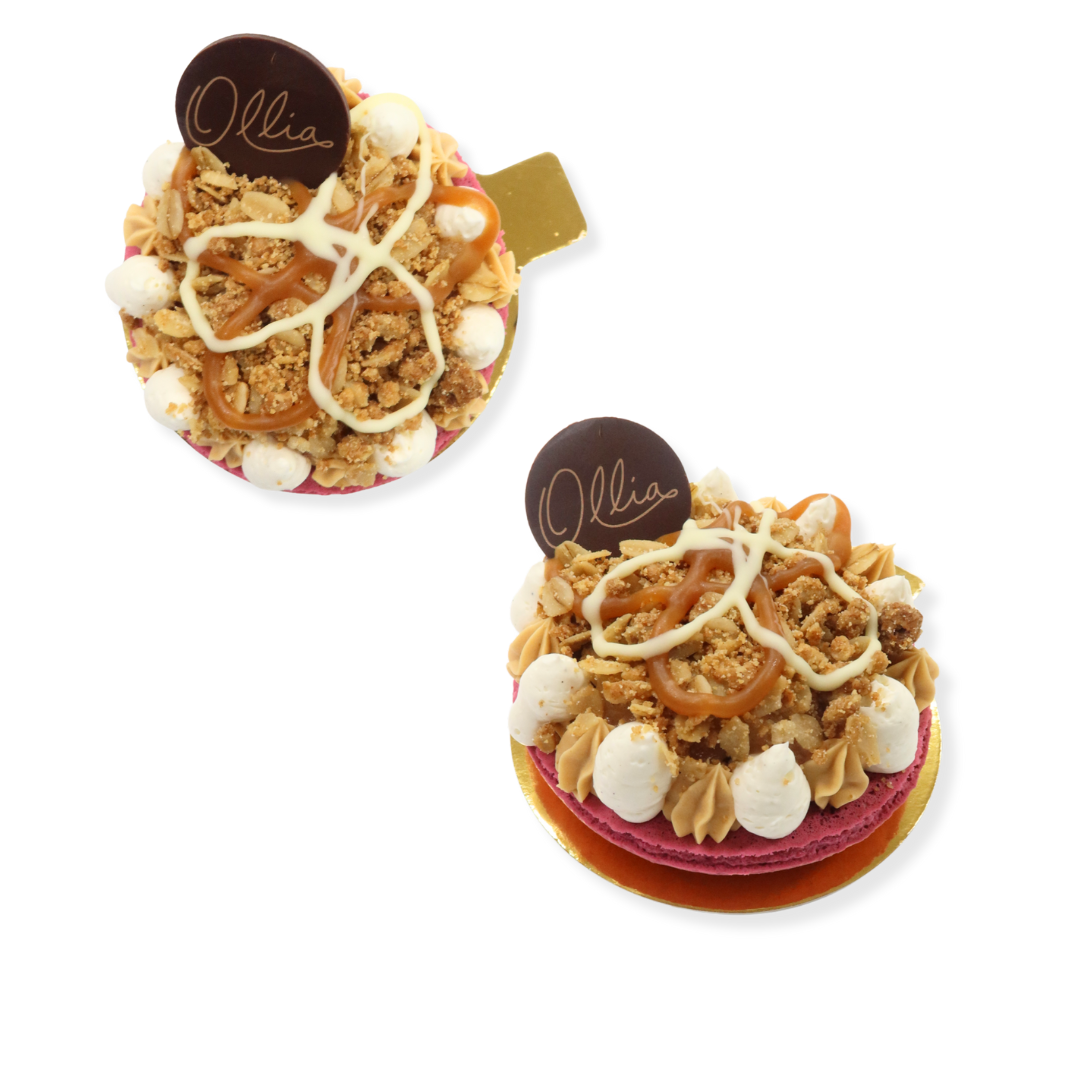 Caramel Apple Crumble Macaron Cake