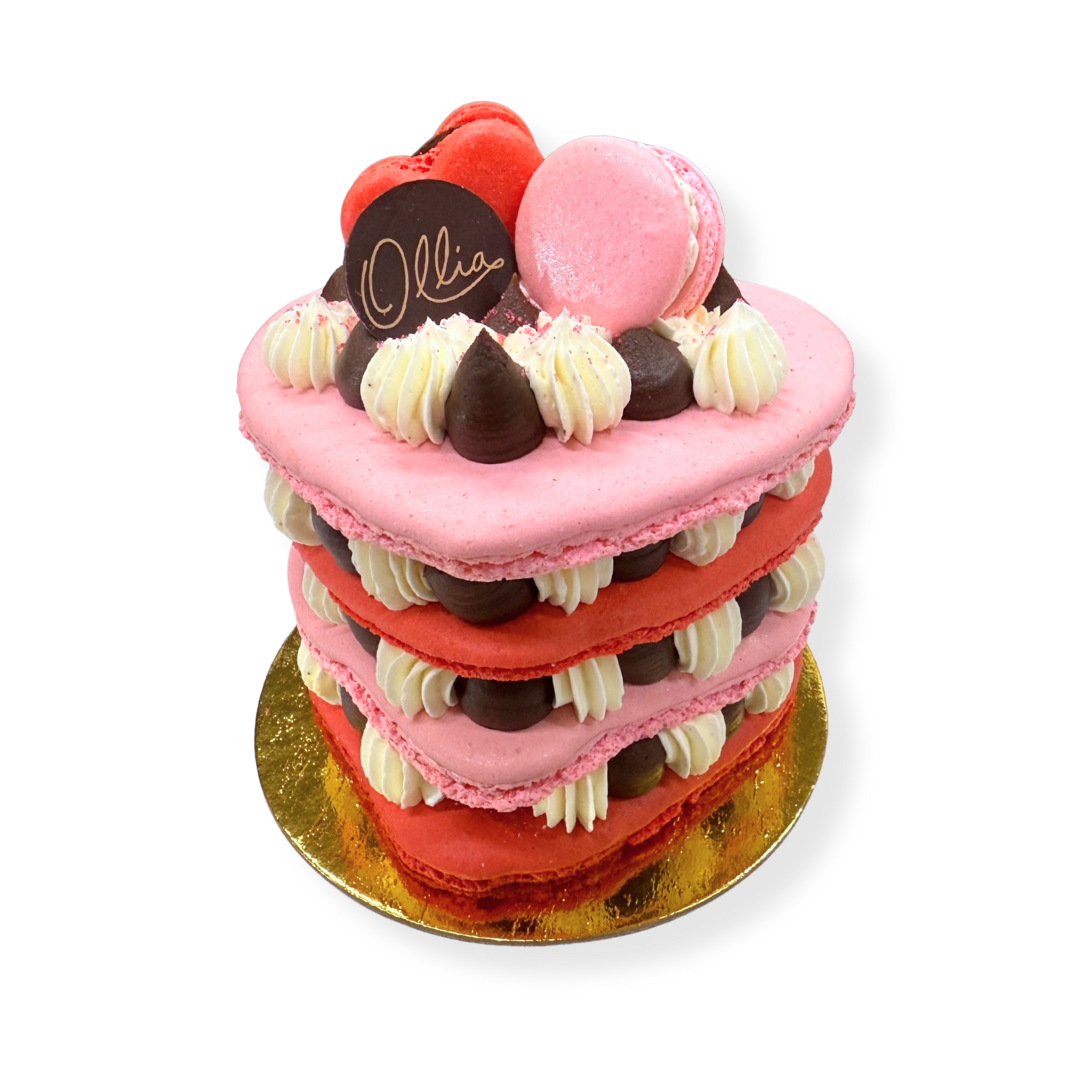 Tiered Heart Macaron Cake
