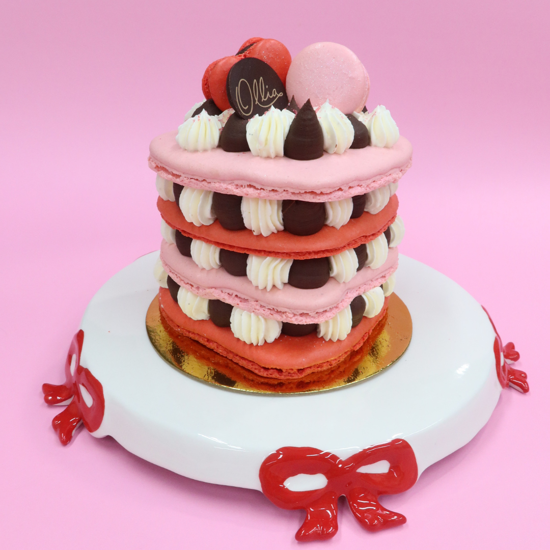 Tiered Heart Macaron Cake