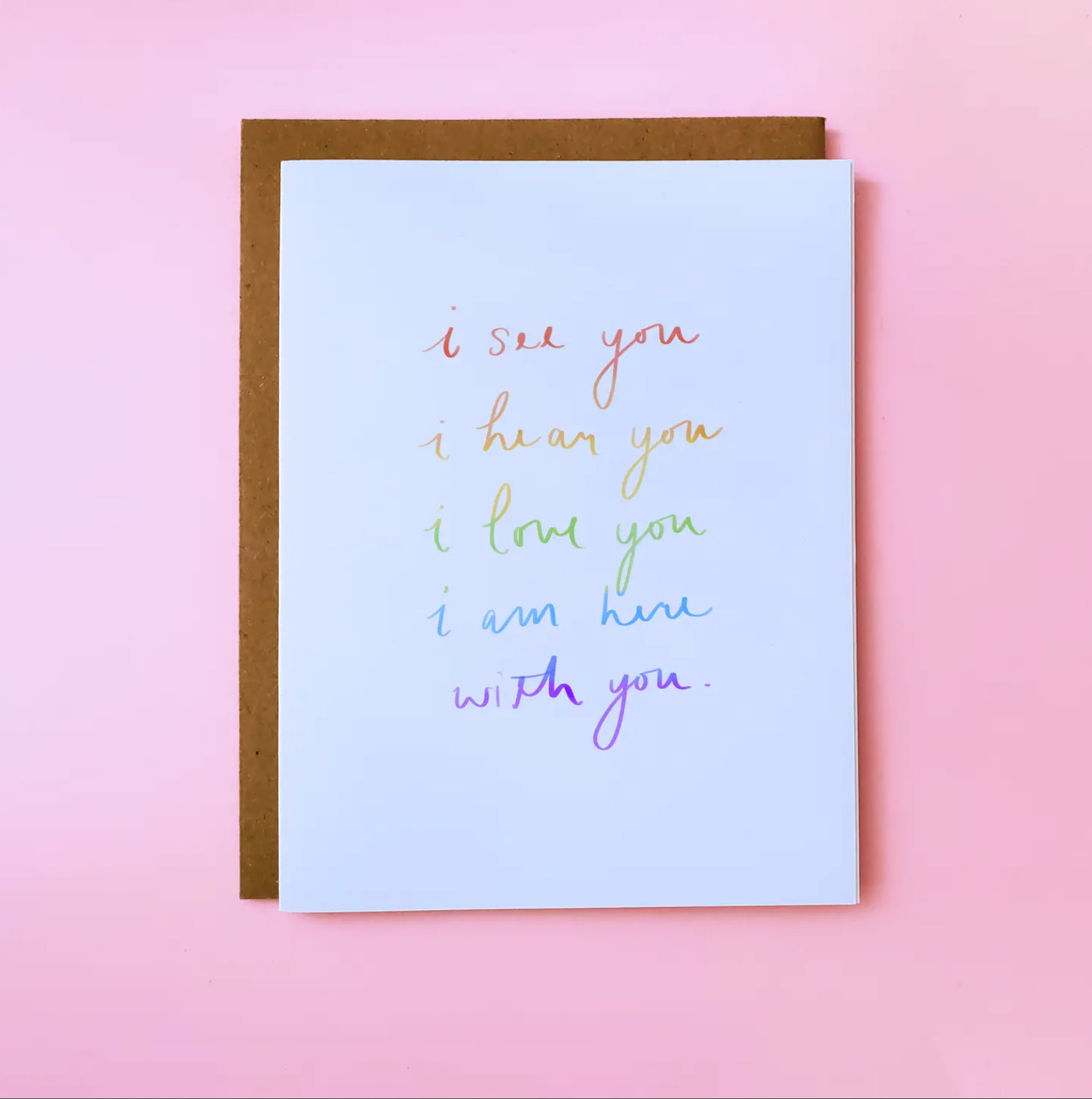 pride card love rainbow writing