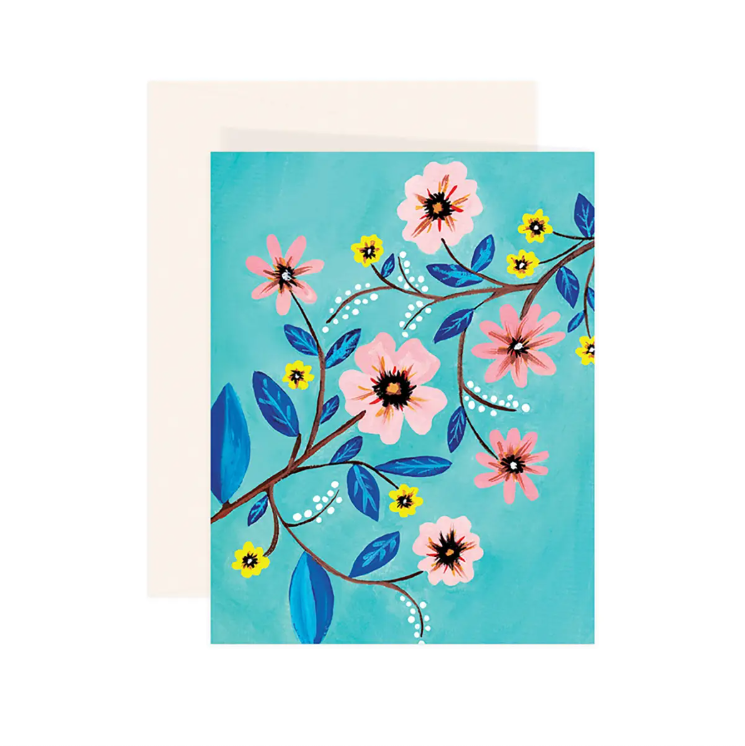 turquoise floral card