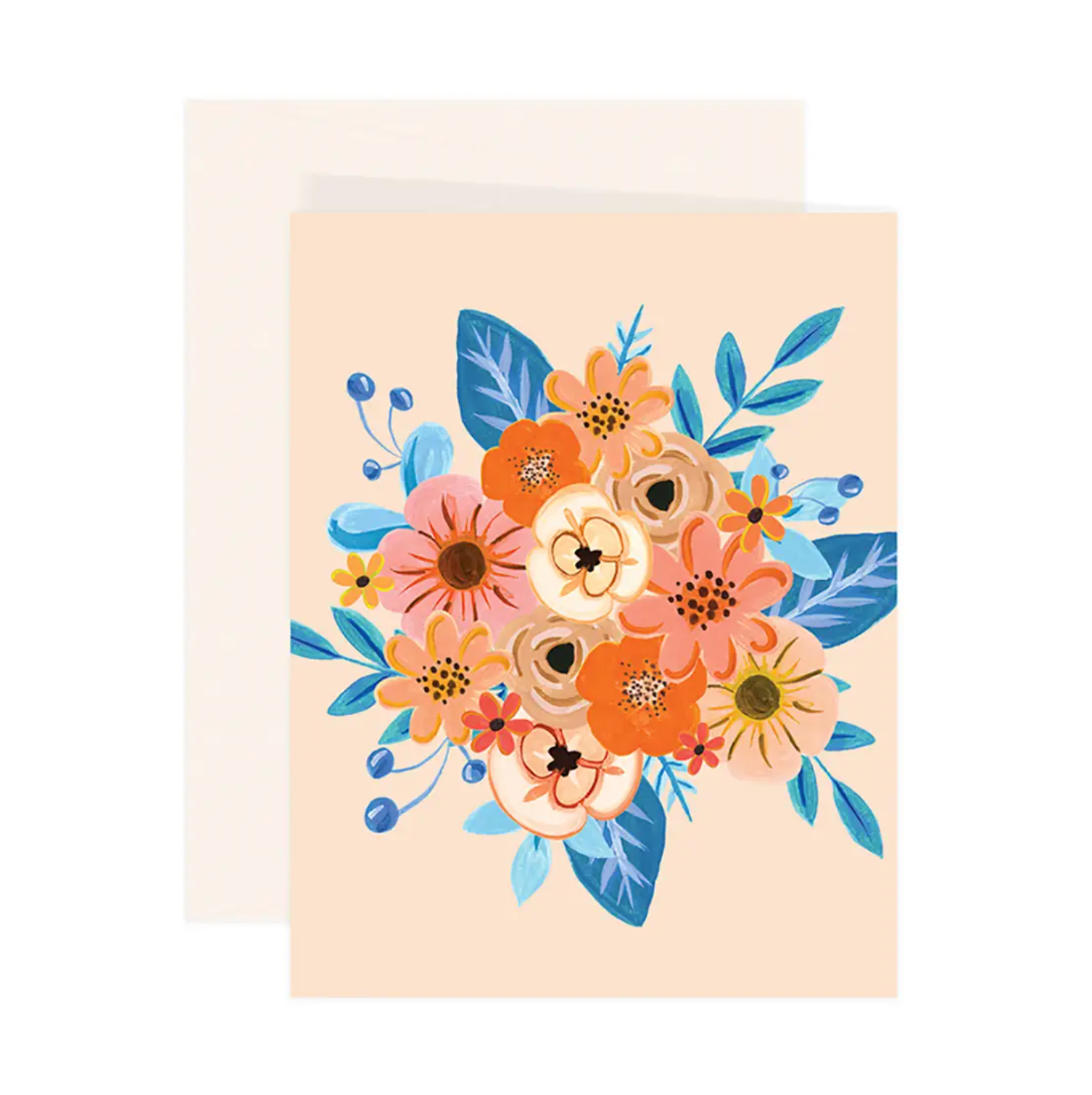 Peach & Blue Floral