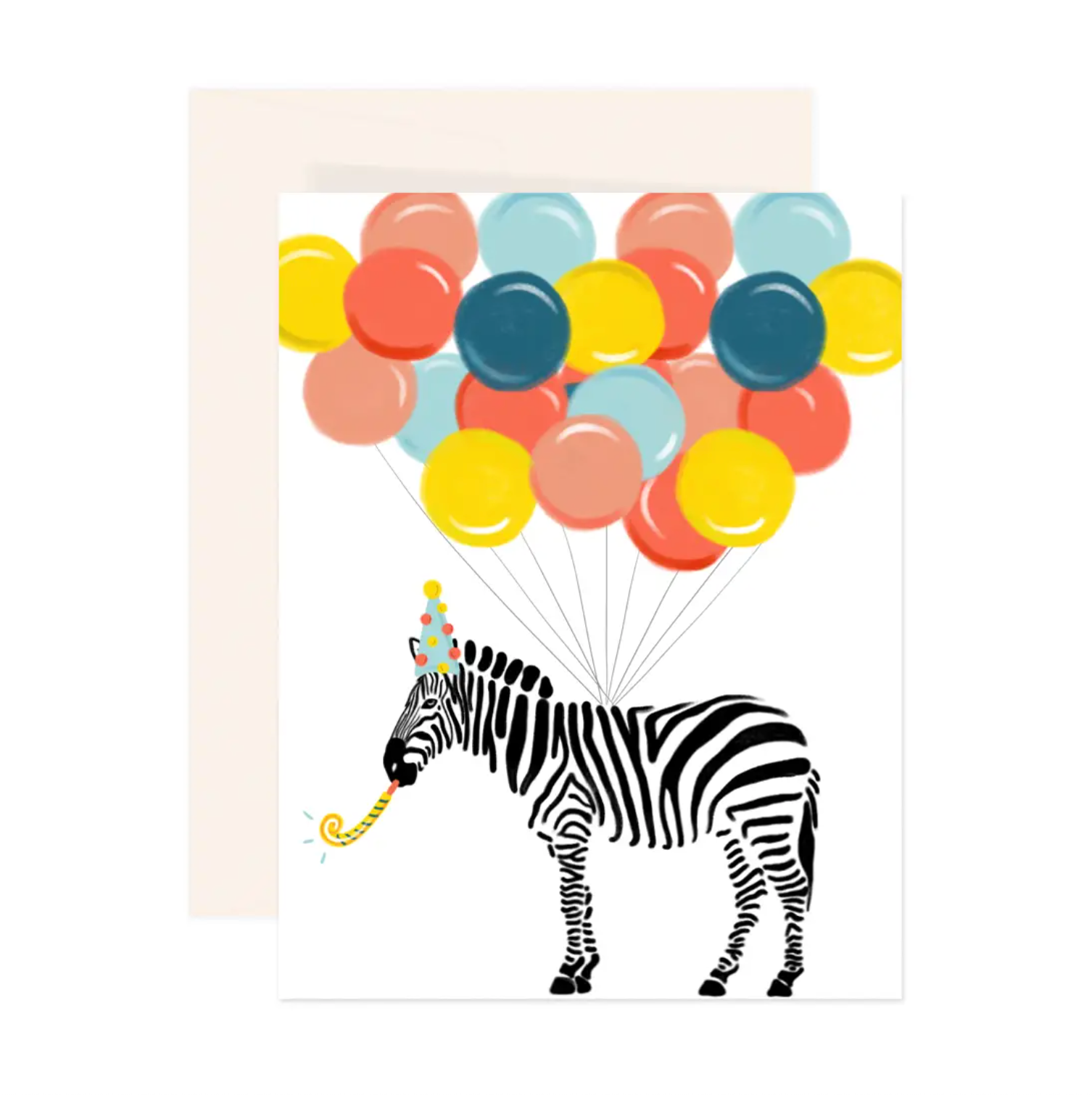 birthday zebra with balloons