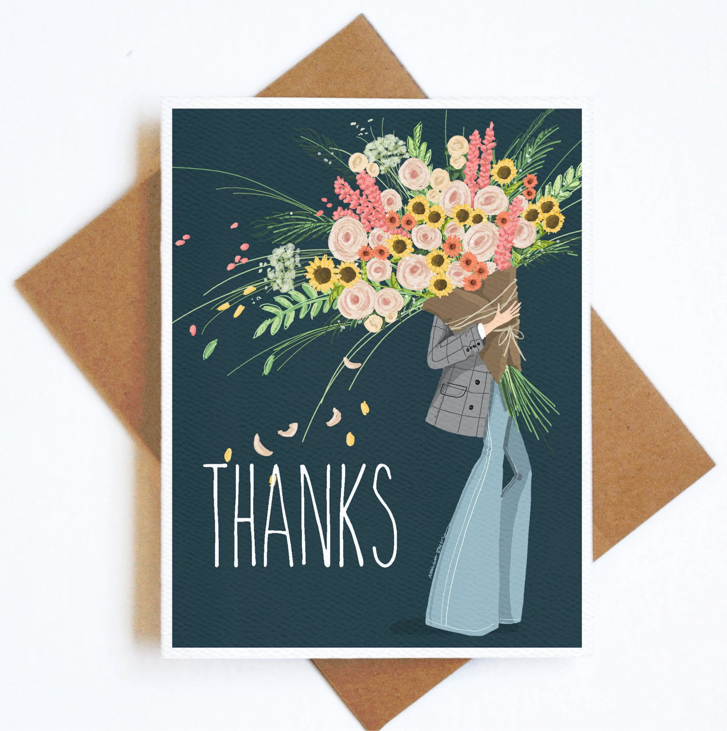 thanks bouquet card